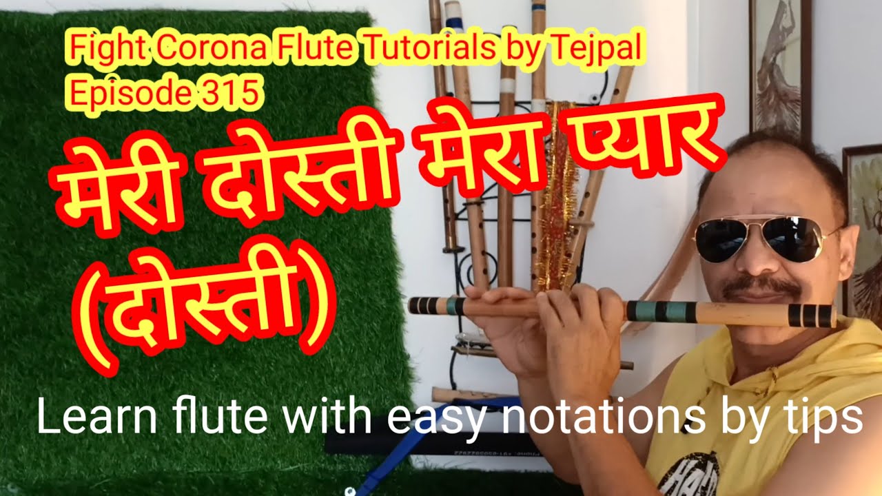 koi jab rah na paye (Dosti) Flute tutorial with easy notations by Tejpal @TipsFlute
