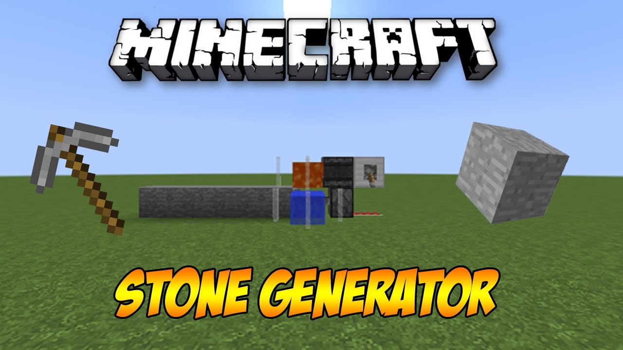 Minecraft: Most Simple STONE GENERATOR Tutorial (Full-Auto) - YouTube