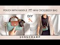 I turned this longchamp pouch into a mini crossbody bag