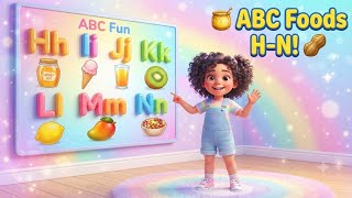 🍔 Learn Food Names H to N | ABC Food Vocabulary for Kids | Healthy Foods & Letter Sounds 🌈