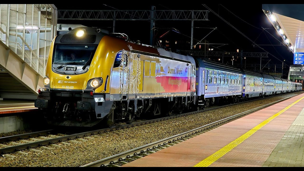 PKP Warszawa Gdańska wieczorny ruch i EU160 Niepodległa na IC Lubuszanin