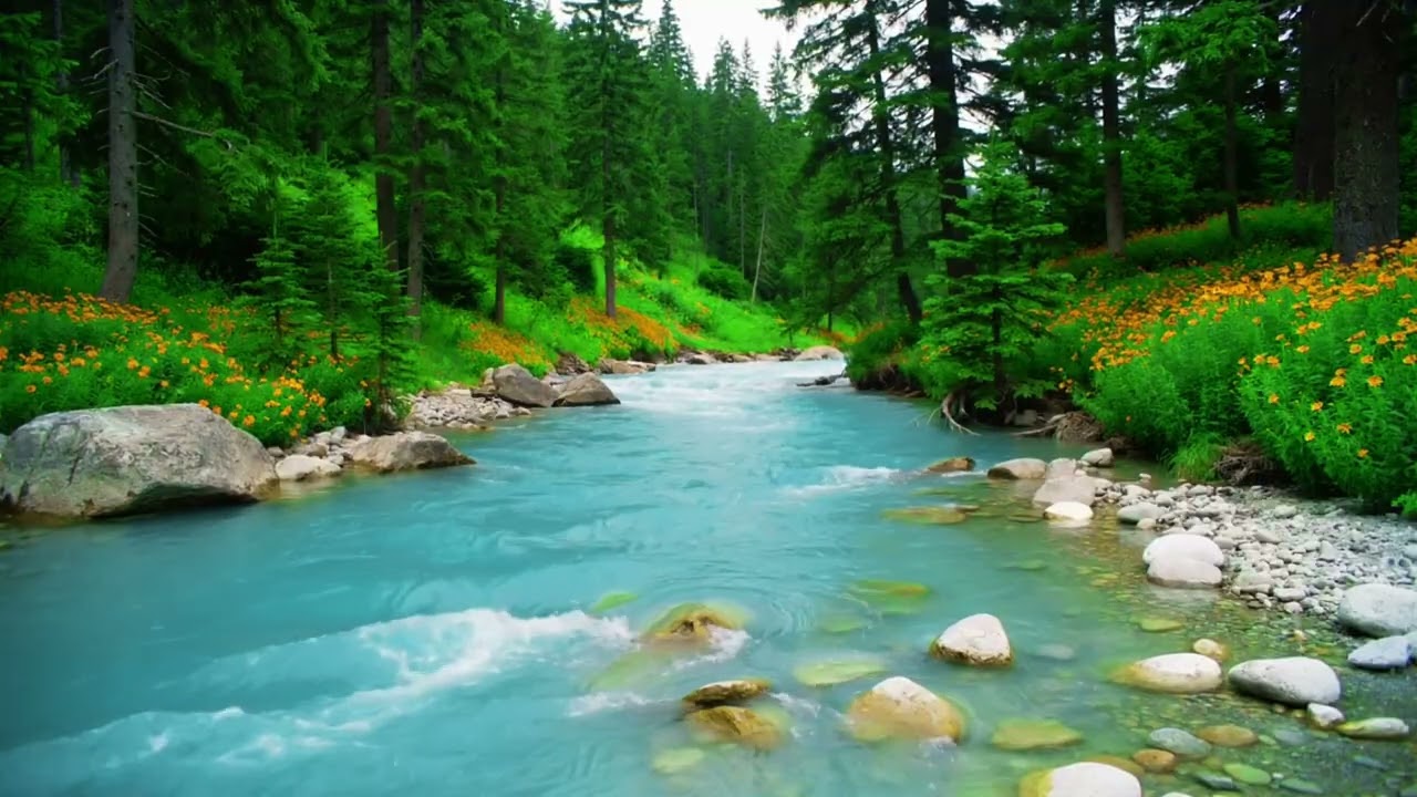 No Ads Calming Instrumental Piano Music, Soft Piano Solo and Nature Ambience for Stress Relief 4K