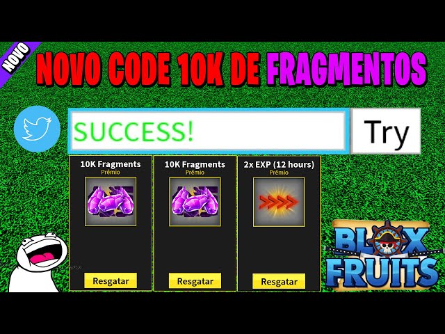 CORRE!! NOVO CÓDIGO 2X DE DINHEIRO E CODE BELI NO BLOX FRUITS (roblox) 