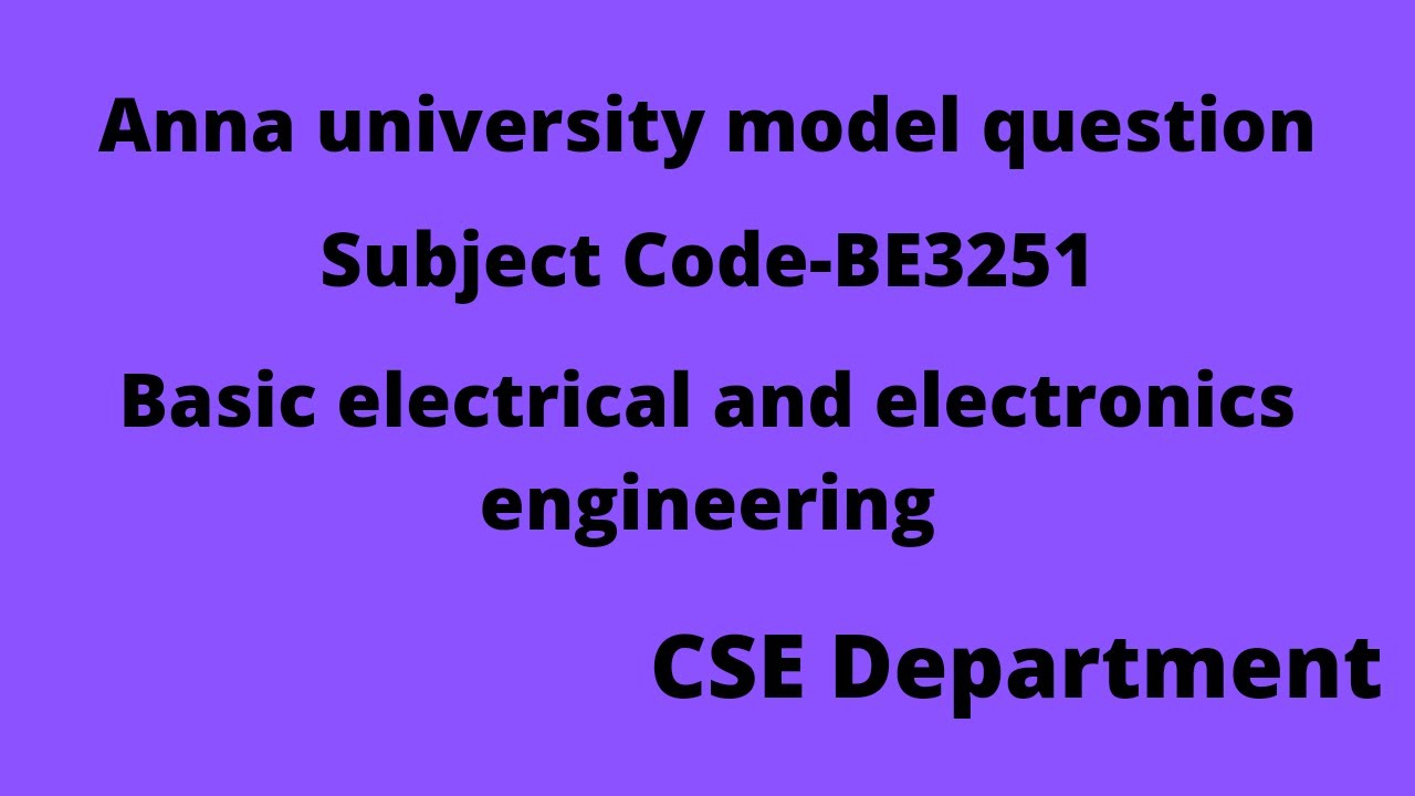 Anna university  model question paper