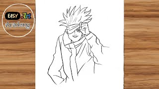Easy Gojo lifting his blindfold Drawing || how to draw anime 