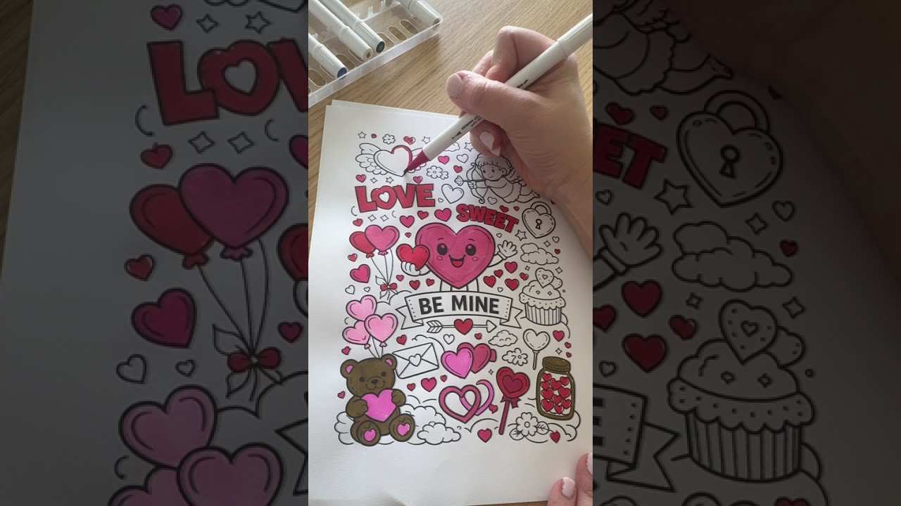 ASMR Spreading Love Session | Marker Coloring Video| Color With Me Adult Coloring