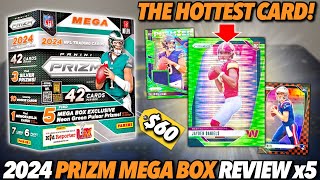 THE HOTTEST CARDS RIGHT NOW! 🥵 2024 Panini Prizm Football Retail Mega Box Review x5