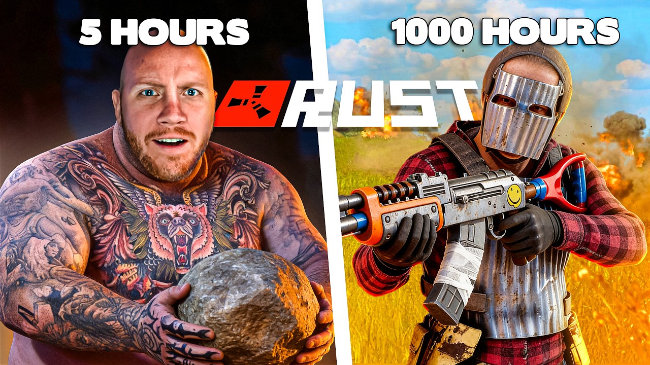 5 HOURS VS 1000 HOURS IN RUST - YouTube