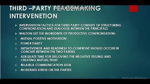 THIRD PARTY PEACE MAKING INTERVENTIONS  ODC