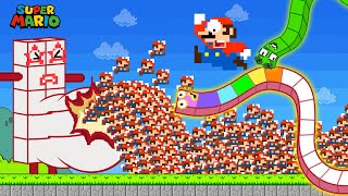 Pattern Palace  Mario and 999 Tiny Mario ESCAPE Snake Calamity in Pregnant Maze | Game Animation