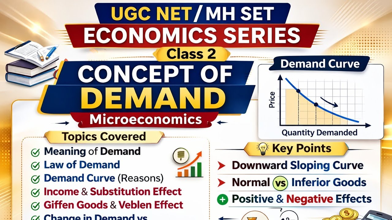 UGC NET / MH SET Economics | Concept of Demand | Microeconomics Class 2 | #ugcnet #mhset 
