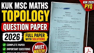 KUK MSc Maths Topology Question Paper 2026 | Full PYQ Analysis | Kurukshetra University