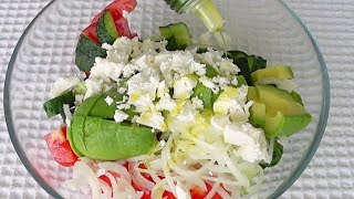 овощной салат с творожным сыром