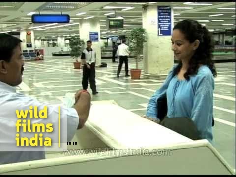 Immigration counter at Bombay airport