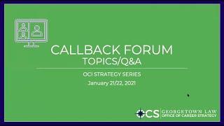Callback Forum