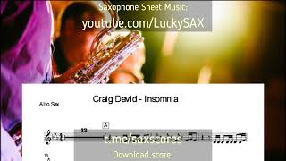 Craig David - Insomnia | Sheet Music with backing track for saxophone alto | PDF | LuckySAX | scores