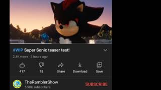 Theramblershows Sonicthehedgehog Vs Shadow Test With Sound