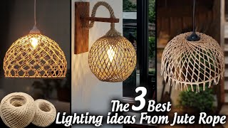 3 лучшие идеи освещения из джутовой веревки - Изготовление люстры из джутовой веревки