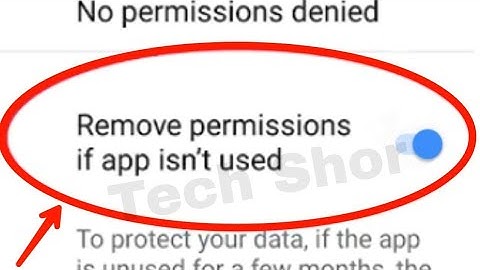How To Remove Permission If App Isn