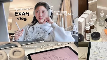 EXAM week vlog 💻 ₊˚🌱 econ + accounting exams, practice problems, library days, productive study vlog
