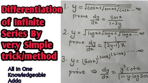 DIFFERENTIATION OF INFINITE SERIES || EASY METHOD TO PROVE DIFFERENTIATION OF INFINITE SERIES |HINDI
