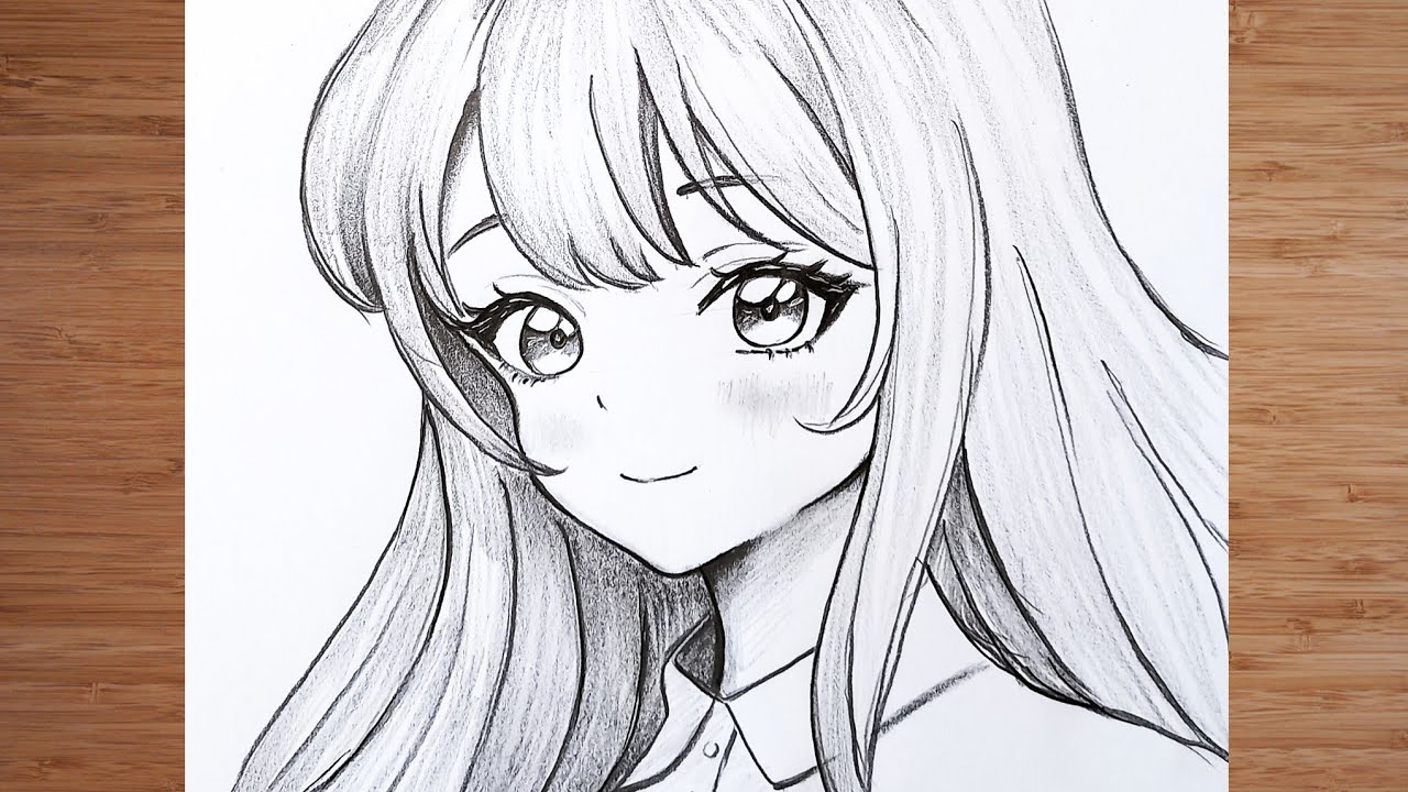 Cute Anime Girl Sketch   |  Step by Step