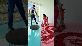 THIS DOUBLE FLOOR IS SO IMPRESSING 😱💙💗 Epoxy luxury floor