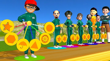 Scary Teacher 3D vs Squid Game Clackers Dalgona Candy Level Max Shapes Challenge Who