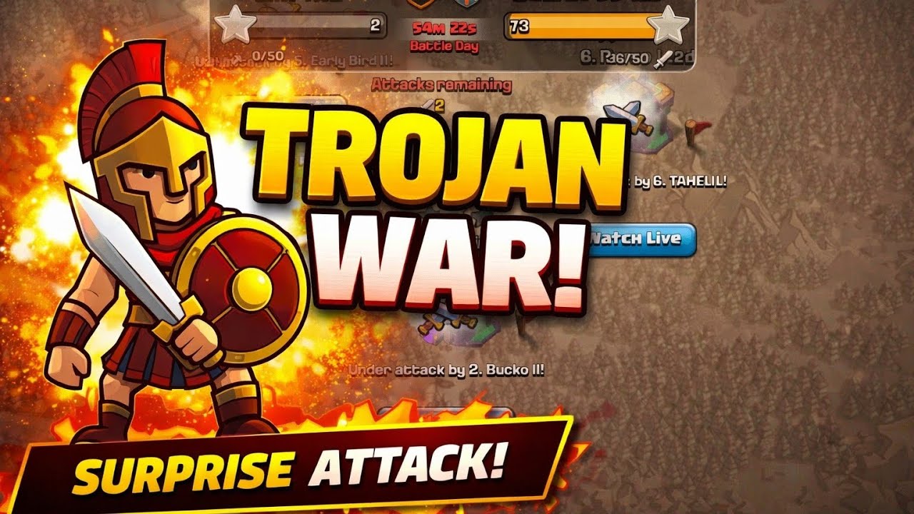 Trojan War 25vs25 || pressure attack last minute 😱|| Enemy shocked 