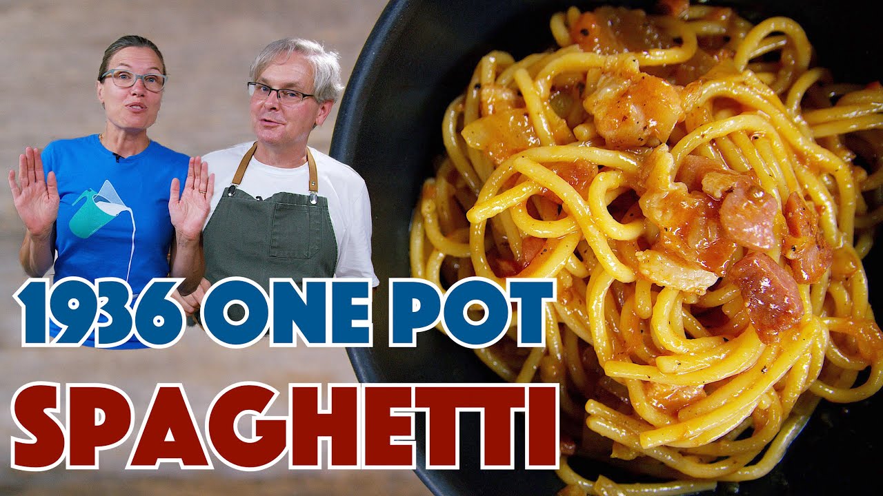 1936 One Pot Spaghetti With Bacon Recipe | Glen And Friends Cooking