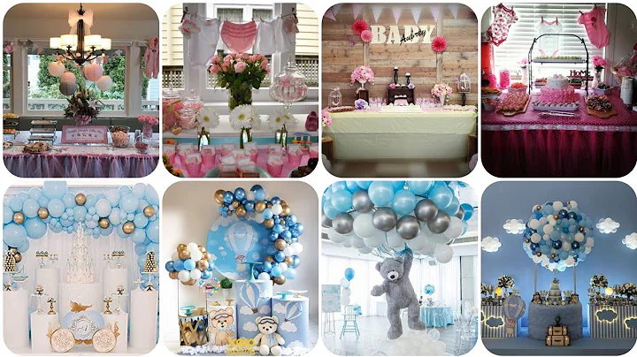 Pink & blue theme baby shower decoration ideas || Latest birthday party & baby shower decor ideas