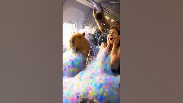 😱🫧 Capybara’s FOAM EXPLOSION Shocks Everyone on the Plane! ✈️😂 #shorts #capybara #chaos #weird