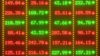 Red and Green Stock Market Tickers Finance Screen Data Numbers Moving 4K Video Effects HD Background