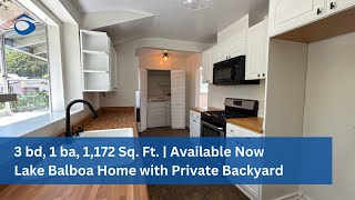 Stunning 3-Bedroom Lake Balboa Home with Private Backyard