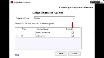 How to assign an author to an exam in the CBT software.
