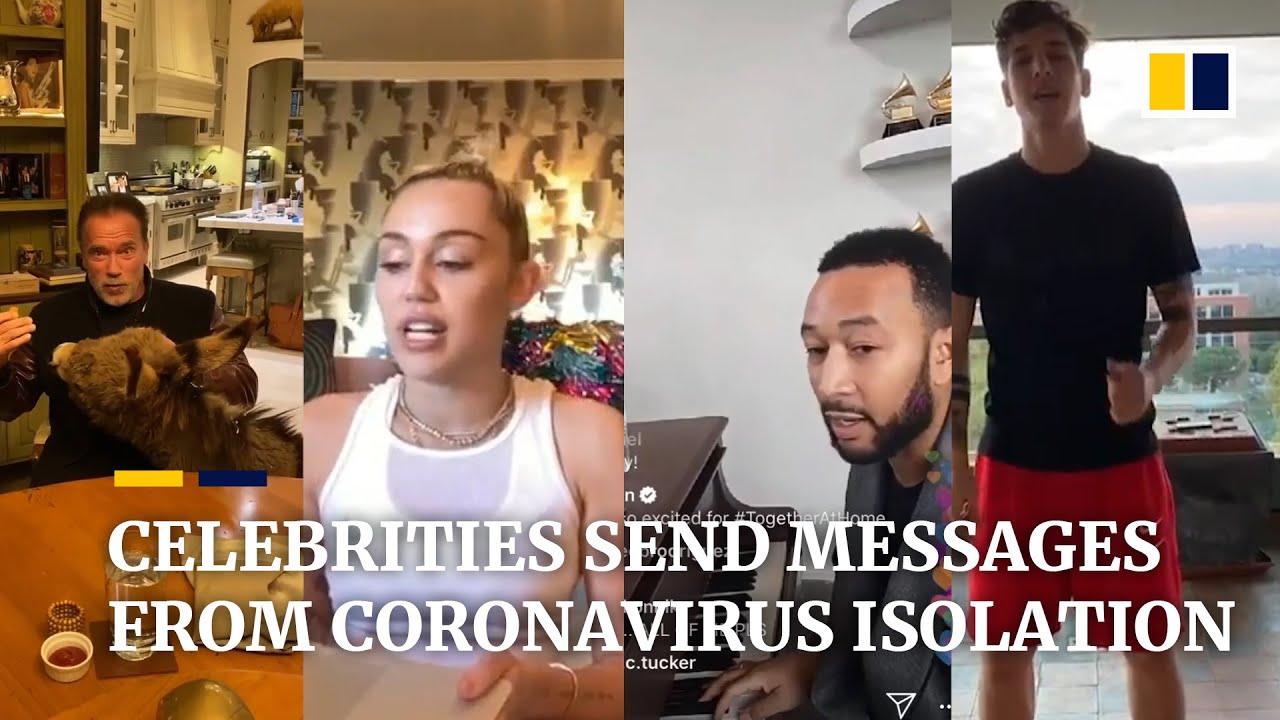 Celebrities and public figures address people from their homes in times of coronavirus