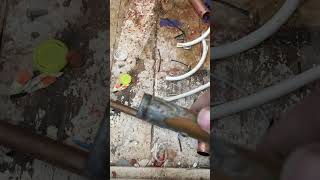 Old copper pipe badly soldered don’t stress press when joining copper pipes #plumber #plumbing