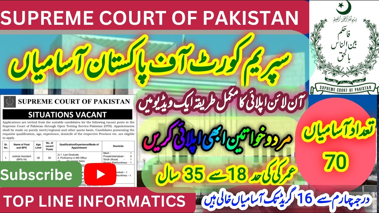 LATEST JOBS IN SUPREME COURT OF PAKISTAN 2023 | Supreme Court Jobs | Latest Jobs 2023 | 