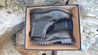 Tricker's Henry Chelsea Boots. If your boots have plastic hanging on the side, just cut them off!