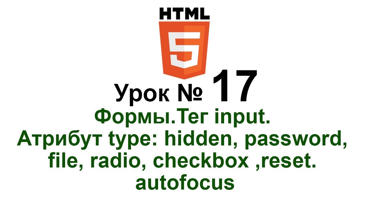 input type hidden  New 2022  17. Тег form. Атрибут type: hidden, password, file, radio, checkbox, reset. autofocus.