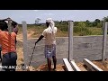 Installation of precast concrete fence post diy