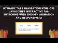 Dynamic Tabs with HTML, CSS, and JavaScript | Step-by-Step Guide 🏷️✨
