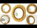 5 HIGH END WALL ART DIY//how to make gold wall mirror glam wall decor