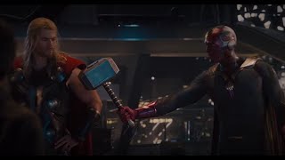 Vision levanta el martillo de Thor | Avengers: Era de Ultron