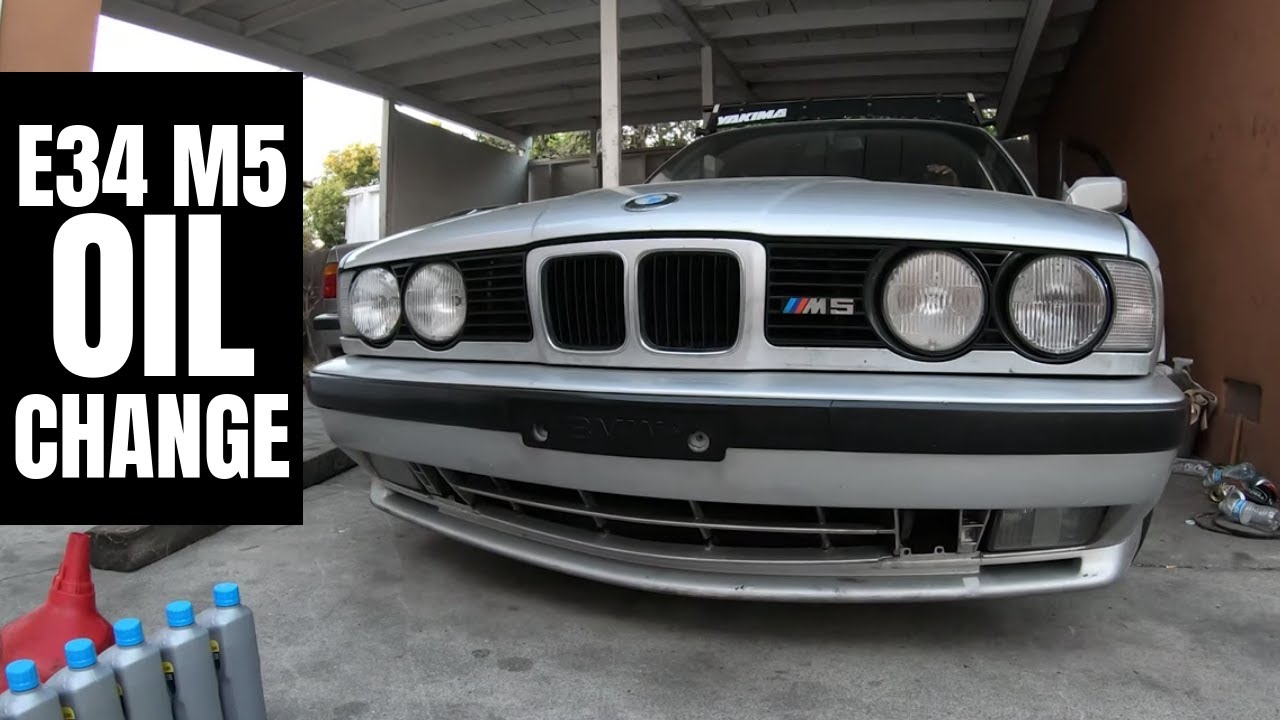 HOW TO CHANGE OIL ON BMW E34 M5 S38B36 YouTube