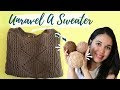 HOW UNRAVEL A SWEATER | CONTINUOUS STRAND | UPCYCLED SWEATER