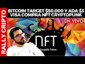 BITCOIN TARGET $50.000 Y ADA $3 - VISA COMPRA NFT CRYPTOPUNK