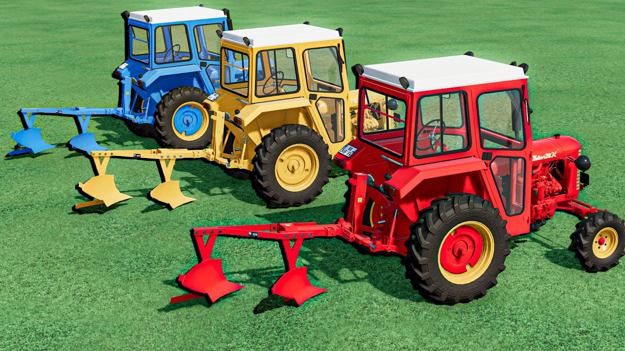 Mini Zetor Tractors With COLORS - Transport Showcase With Mercedes Trucks & Mini Plowing ! FS22