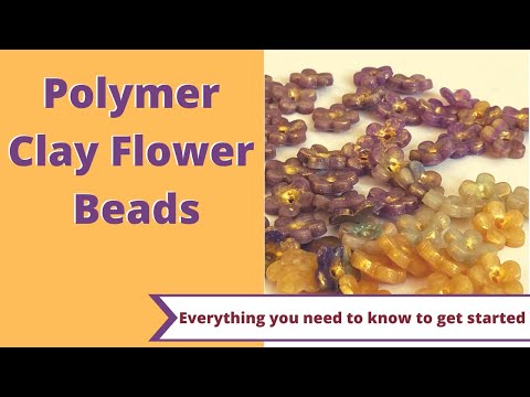 Polymer Clay Flower Beads  How to beginners tutorial guide