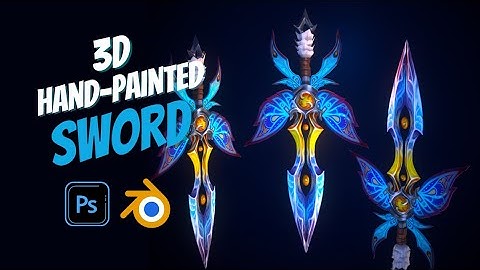 HAND-PAINTED 3D Stylized Sword | Using Blender and Photoshop